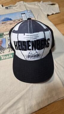Breaking Bad Heisenberg Snapback Hat Walter White Black White Green NWT